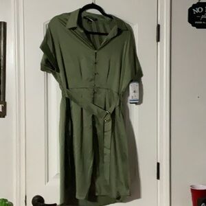 French Connection Olive Green Dress